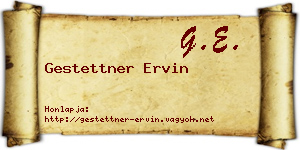 Gestettner Ervin névjegykártya